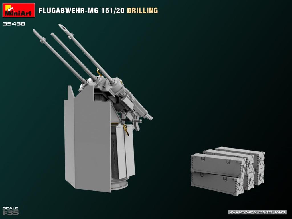 MiniArt German 2cm Triple Gun Drilling 1/35 WW.II Anti-Aircraft 151/20