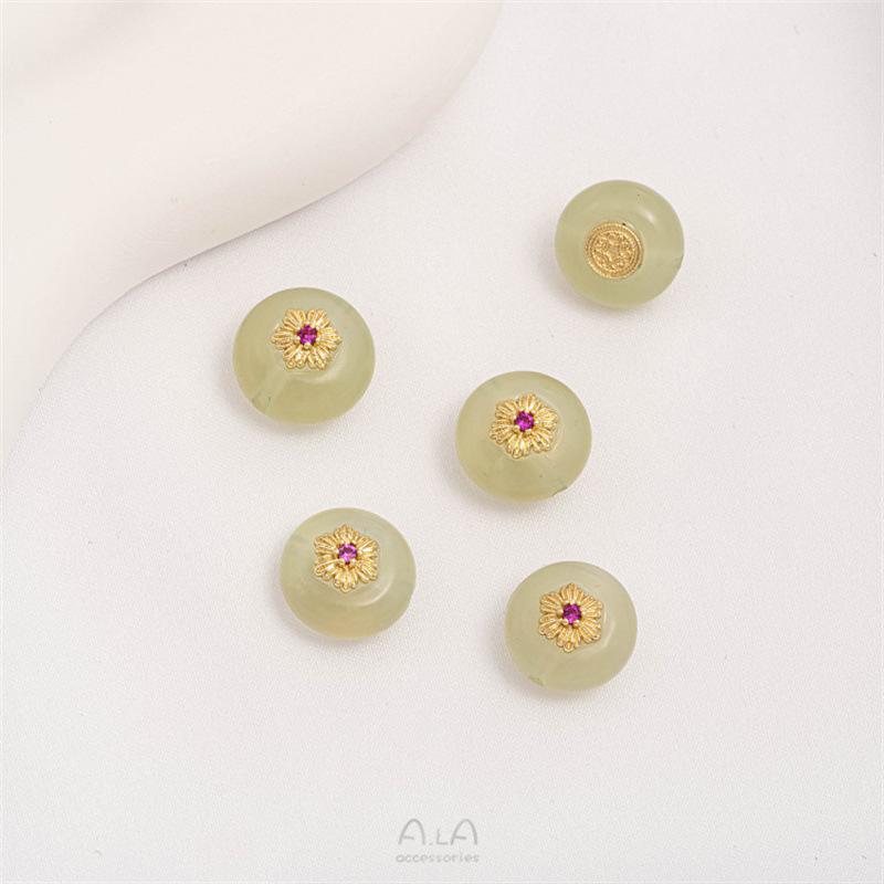 Natural Xiu Jade Carved Fish Tail Cat Head Pendant Bead Charm