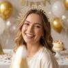 Metal HAPPY BIRTHDAY Headband Glitter Rhinestone Princess Hairbands  Birthday Decoration