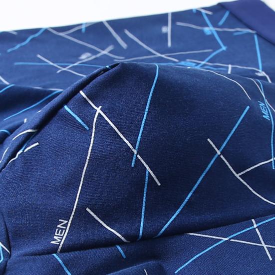 Men Underpants Elastic Mid Waist Letter Striped Print Seamless Soft Breathable U Convex Quick Dry Moisture-wicking Firm Stitching Men Underpants