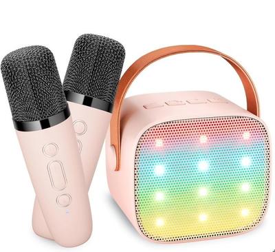 Micro Karaoke for Kids Adults with 2 Wireless Microphones Portable Karaoke Bluetooth LED Speaker Karaoke Girl Christmas Gift Kid Toy