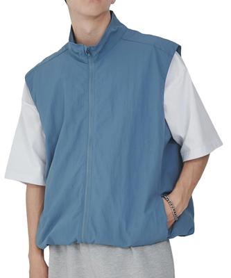 WEGO Unisex Nylon Korean Solid Size Blue Sonata Vest, Outerwear, Top, Streetwear, Style, Layered, Spring/Summer Clothes, Color, Gift,