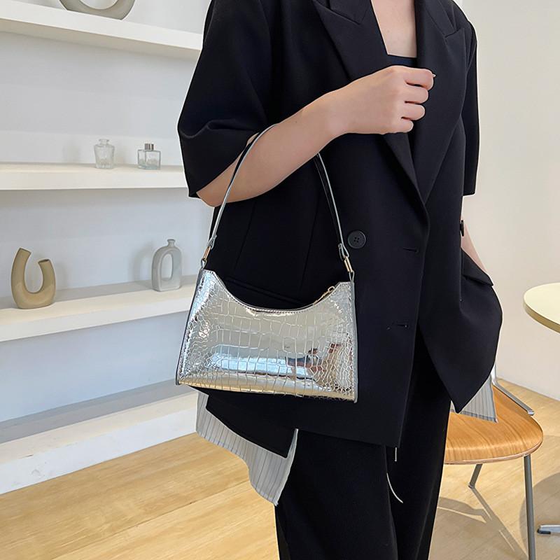 Stylish Stone Pattern Solid Color Shoulder Bag In Chic Vintage Design For Women