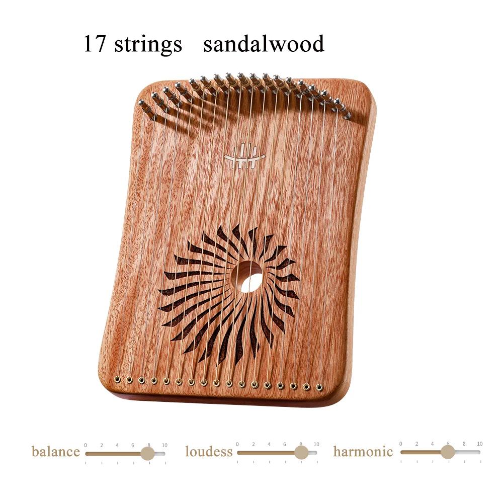 Hluru Lyre 31 Strings Mini Thumb Kalyre 17 Kalimba Strings Finger Harp Wood Creative Finger Lyre Beginner Musical Instrument