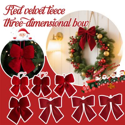 Red Velvet 3d Bow Large Christmas Decoration Christmas Tree Pendant