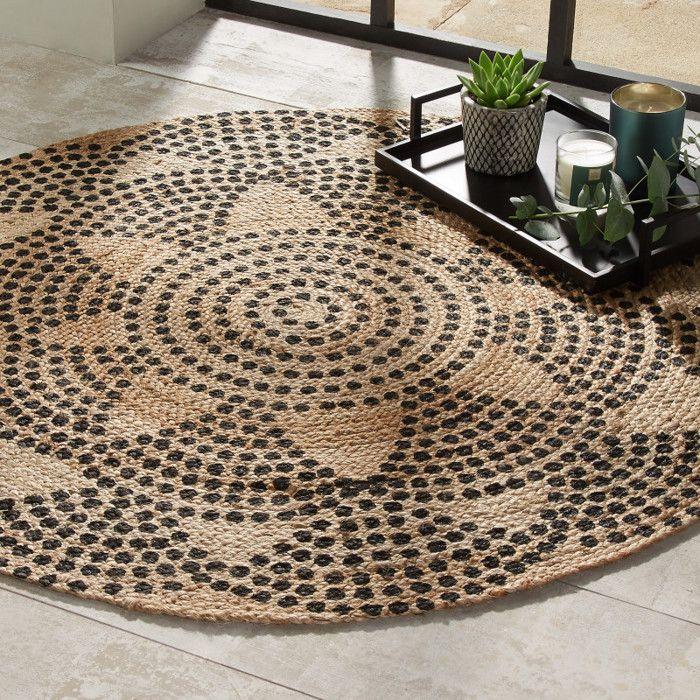 Tapis rond jute motif "Livin" diamètre 120 cm Atmosphera - Tapis rond jute motif 2 D120 cm