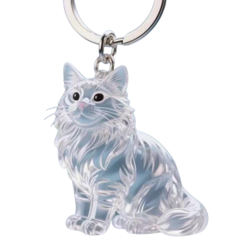Cat Hair Storage Cute Pendant Keychain Bag Pendant Pet Hair Memorial Car Key Chains Jewelry Souvenir Collection Gift Decoration