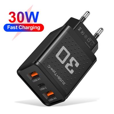 30W USB Charger Quick Charge 3.0 Phone Charger Adapter for IPhone 16 15 14 Xiaomi Samsung EU/US Plug Fast Charging Wall Charger