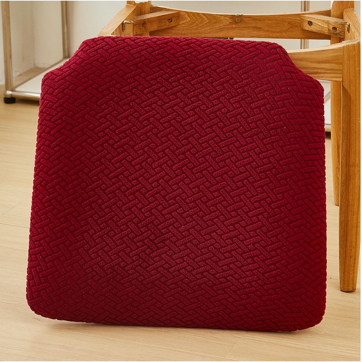 

1/2/4/6pcs Jacquard Restaurant Chair Covers Polar Fleece Square Chair Cushion Covers for Kitchen Dining Hotel Chair Stool Covers 1 piece