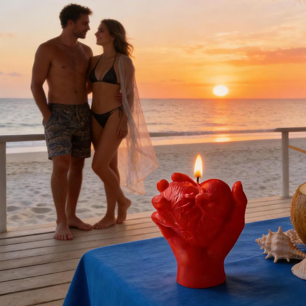 Valentine's Day Scented Candles Holding Heart Scented Candles Romantic Long-lasting Hand Held Heart Aromatherapy Candles