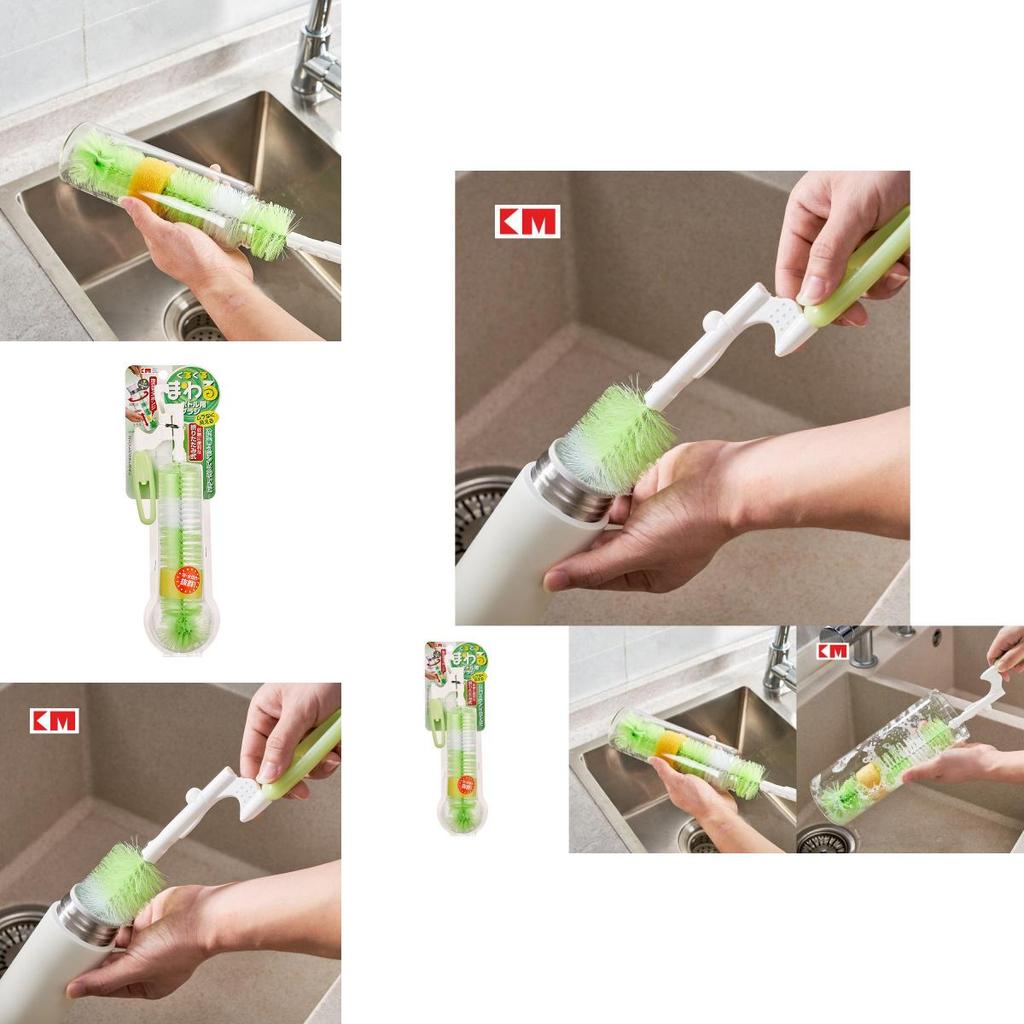 Extended Length Cup Brush For Deep Cleaning Bottles Jugs And Kitchen Utensils With Plastic Handle