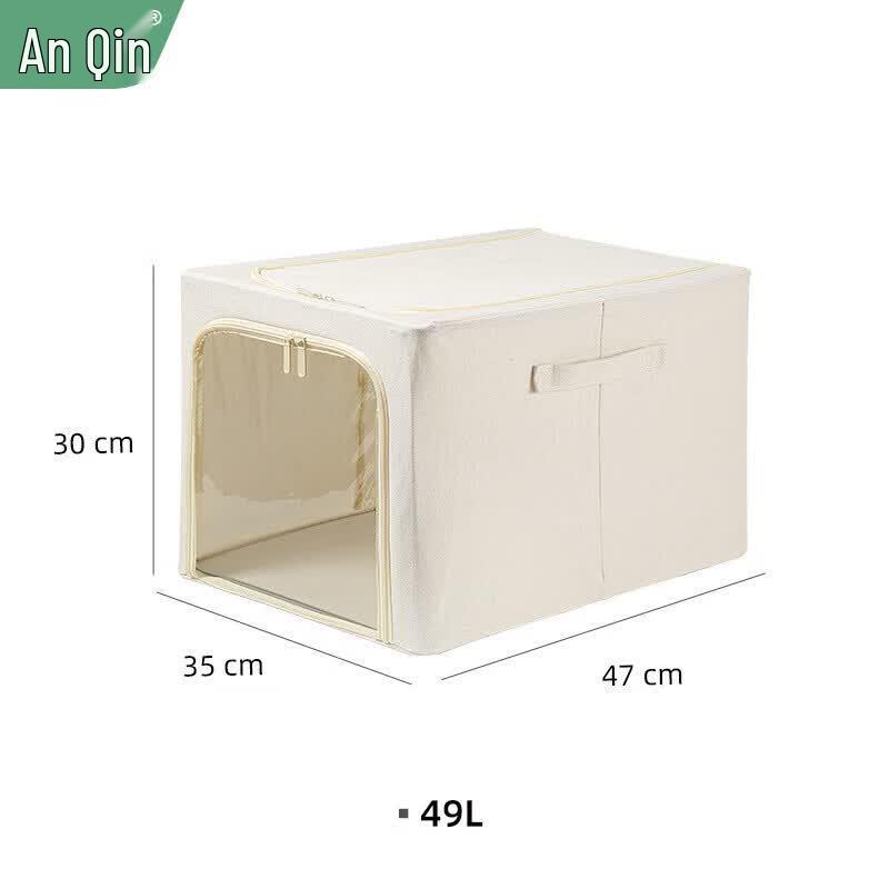 Anqin 49L Fabric Foldable Storage Box with Window