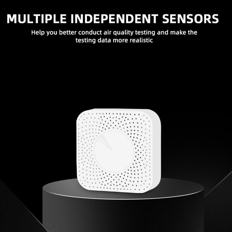 Tuya Zigbee Intelligent Air Housekeeper 6-in-1 Air Quality Monitor PM2.5/Formaldehyde/TVOC/CO2/Temperature/Humidity Detector