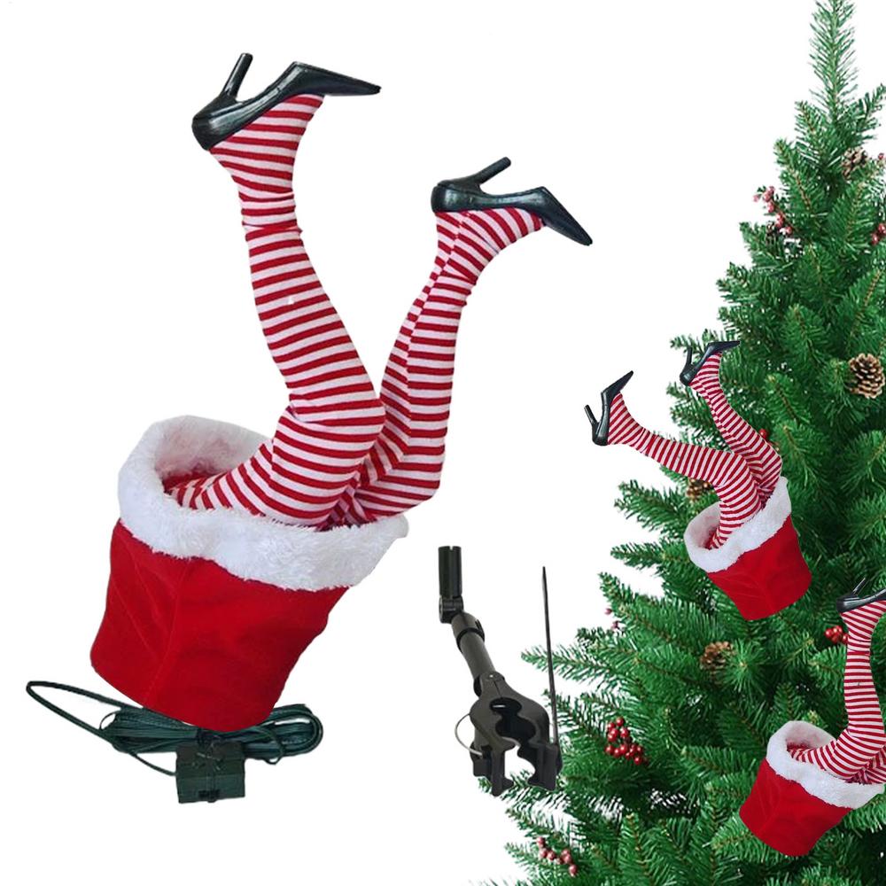 Christmas Leg Decor Stuck In Christmas Tree Decor Decoration Festive Swinging Ornament For Hall Festival Activities Living Room