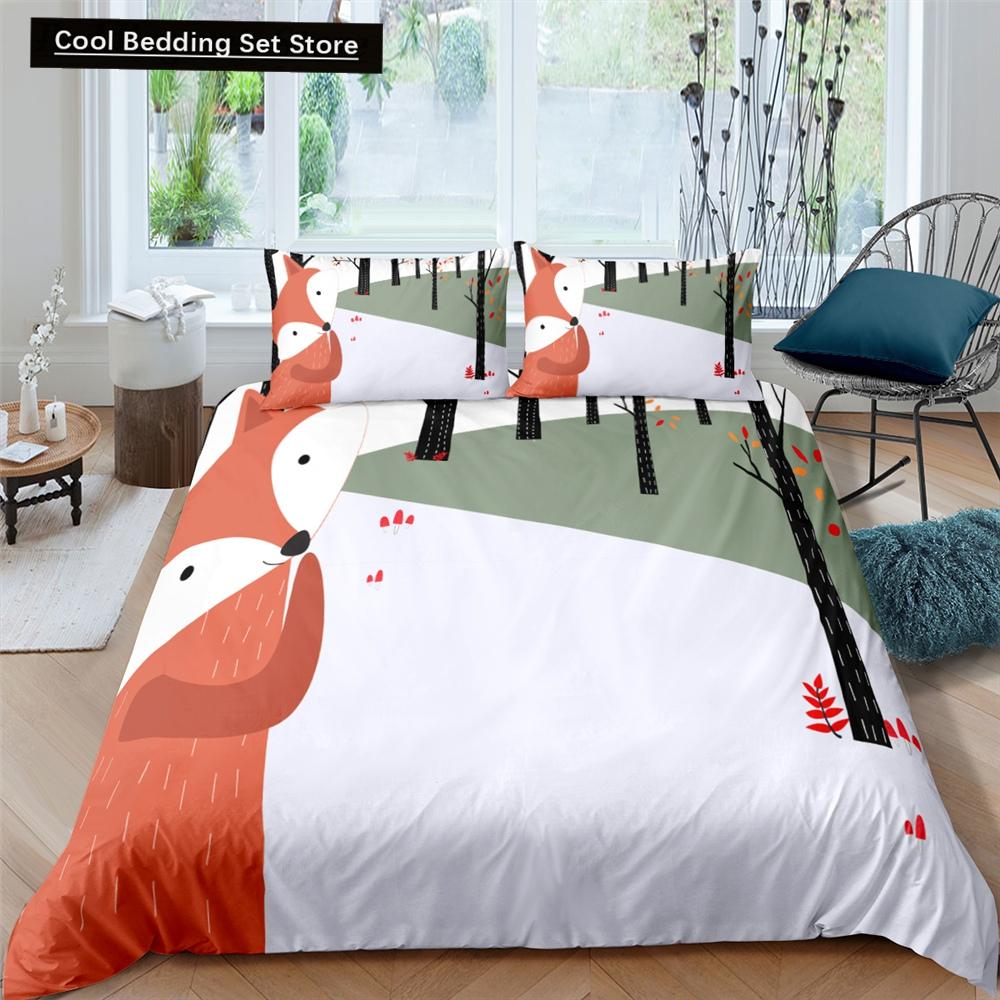 Katze Blumen König Königin Bettbezug Cartoon Kitty Floral Bettwäscheset für Kinder Niedliche Tiere Schwarz 2/3-teilig Polyester Steppdeckenbezug