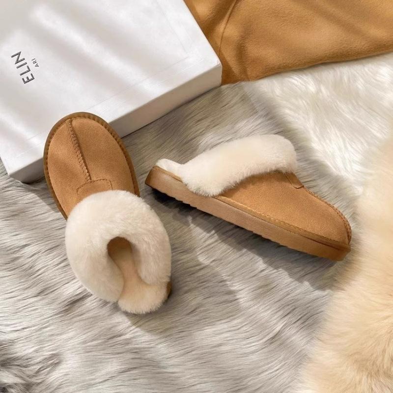 Mao Mao Taschenkopf Halbschuhe Damen Winter 2025 neue Samt-Baumwollschuhe Pelzintegrierte Schneestiefel