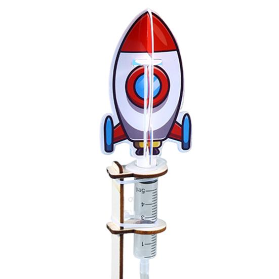 1 Sada DIY Model Raketometu Ručně Vyráběné Dřevěné Puzzle Vzduchem Poháněná Raketa Stavební Řemesla Děti STEM Vzdělávací Vědecký Experiment Hračka