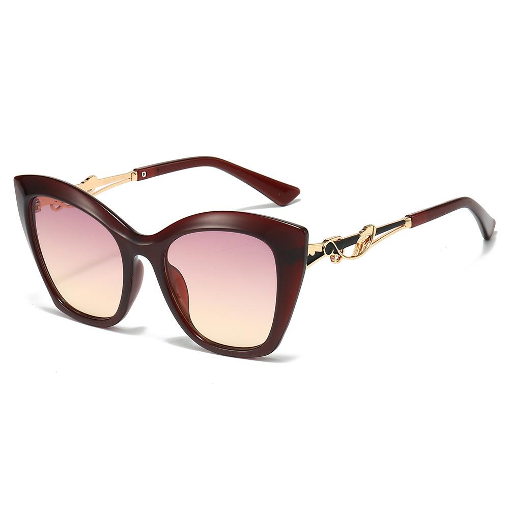 New Retro Gradient Cat Eye Women Sunglasses  Personality Irregular Color Matching Frame Design Men Trendy Glasses Uv400