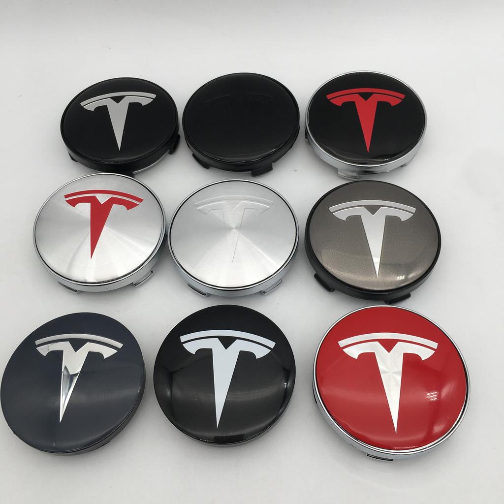 AAAIK1 20pcs 56mm 60mm 68mm For Tesla Model 3 Model Y Model S X Car emblem Wheel hub Center Cap Badge covers Decals Styling accessories