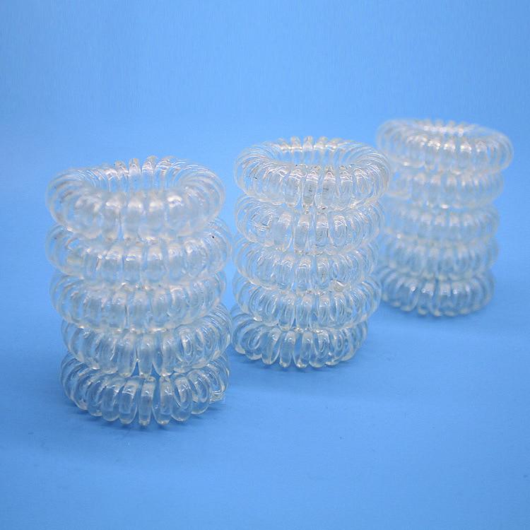 8PCS High Quality Hair Scrunchie Transparent Telephone Wire Elastic Hair Bands for Children Headwear