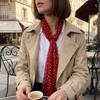 New Red Color Korean Style Scarf Polka Dot Pattern Trendy Long Scarf Neck Ribbon Women Fashion