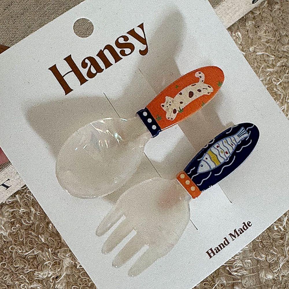 2Pcs/set Cat Animals Hair Clip Dog Barrettes Headwear Hairpin Women