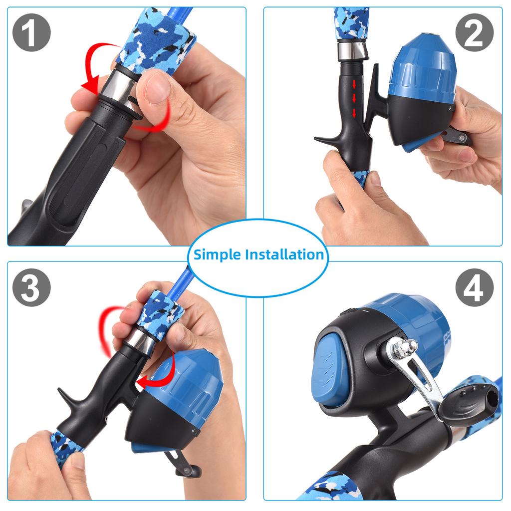 Portable Lightweight Kids Fishing Pole Telescopic Fishing Rod and Reel Combo Kit with Fishing Lures Fishing Lines Fishing Hooks