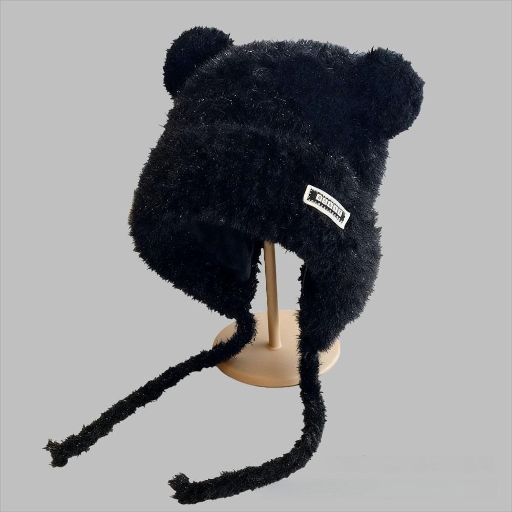 Windproof Ear Protection Hats Coldproof Plush Hat New Bear Ears Knitted Hat  for Autumn Winter