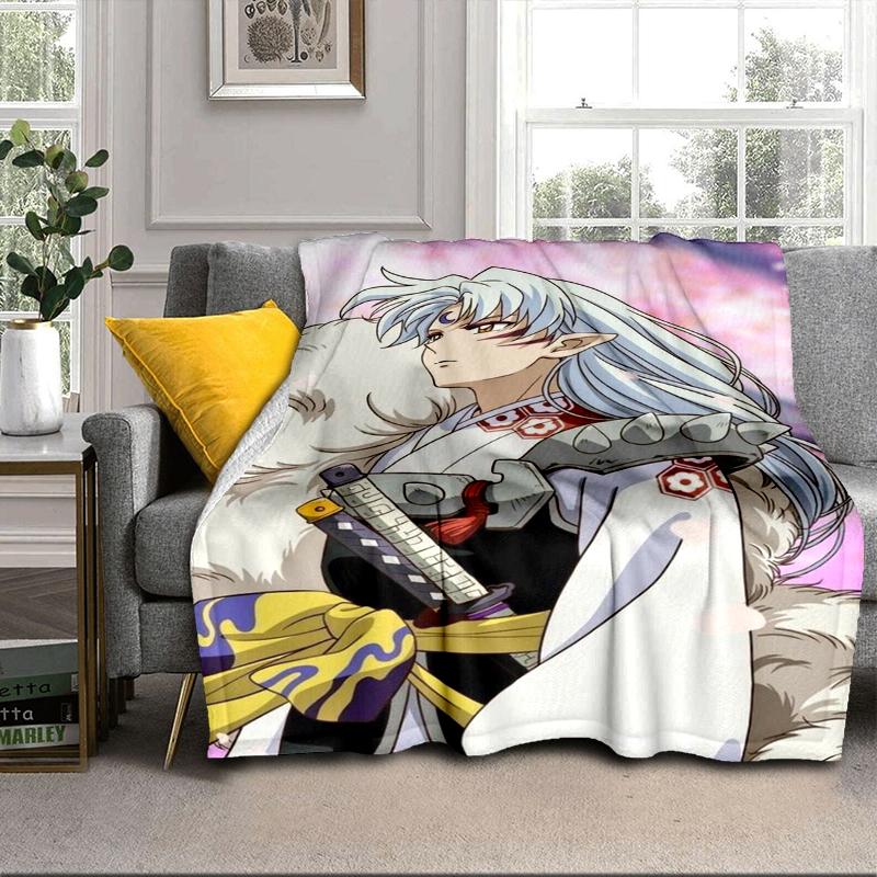 Anime Sessho-maru Blanket Flannel Blanket for Bed, Sofa, Camping, Hiking, Picnic Essentials, Gift for Family Fan Gifts