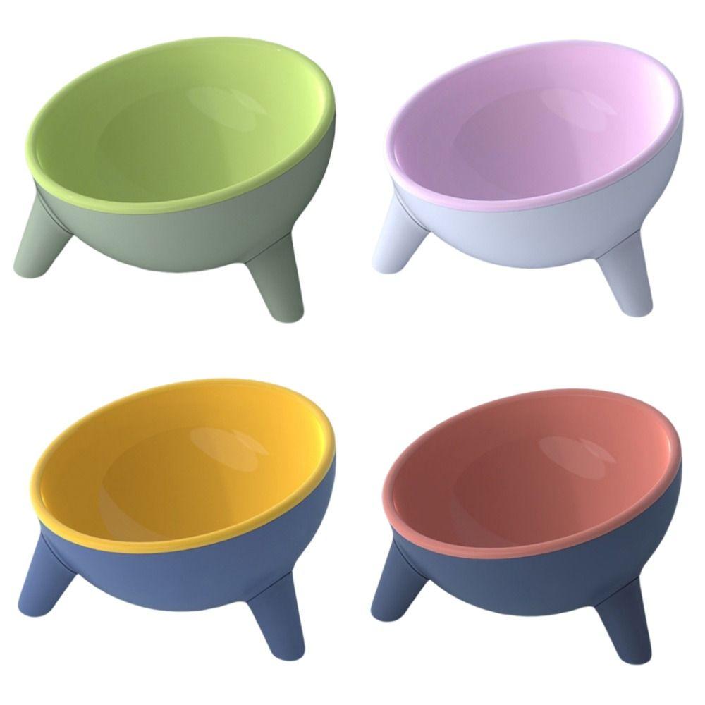 Anti Slip Pet High Footed Bowl Anti Vomiting Wide Mouth Elevated Pet Feeder Bowl Stable 15° Inclination Cat Food Water Bowl