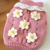 1pc Pet Clothes for Autumn and Winter, Soft and Comfortable Cute Floral Sweater for Dogs and Cats - Pink
