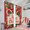 2pcs,2D plane printing Curtain Fabric Tropical Beach Santa Surf1 Versatile Fabric (without rod) Festive Perfect for Study,