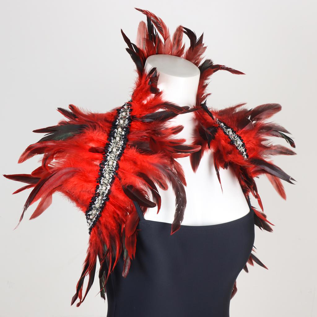 Fashion Feather Shawl Cape Stage Performance Costume Feather Vest Fake Collar Scarf Masquerade Role Playing Anime Accessories