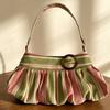 2026 New Women Sweet Y2k Simple Handbags Luxury Design Striped Leopard Shoulder Bags Contrast Color Fashion Vintage Underarm Bag