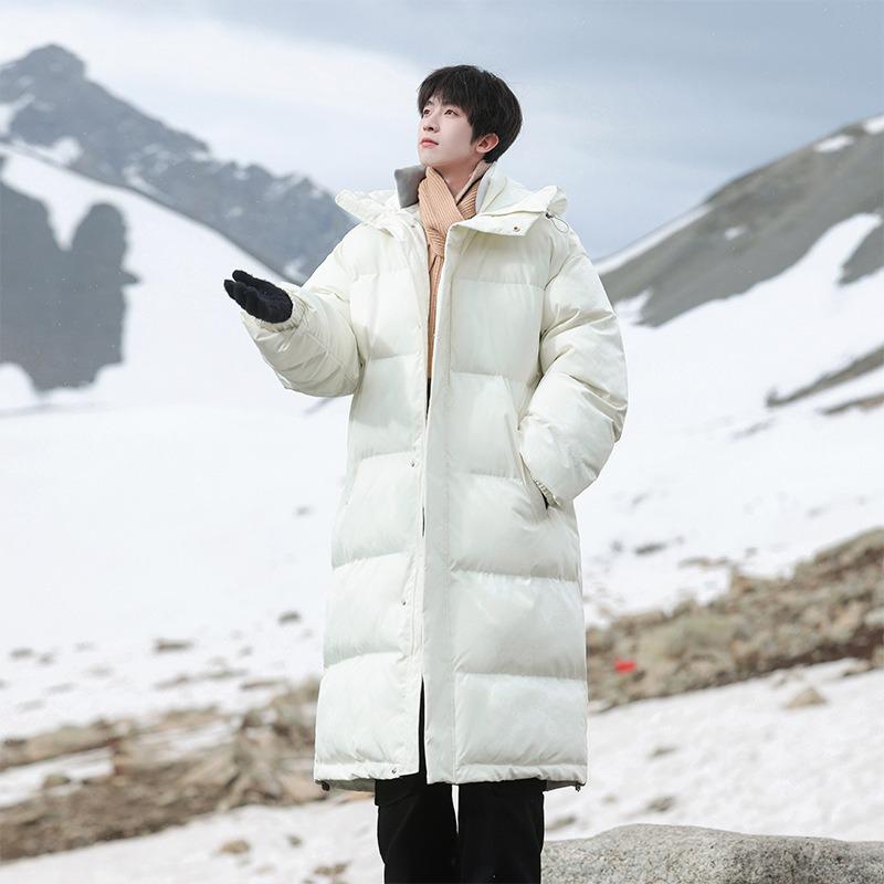 Men's Mid-Length Cotton Padded Jacket - Thickened Winter Coat for 2025 Season