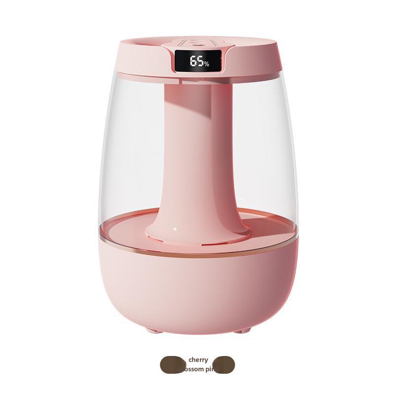 

USB-увлажнитель воздуха большой емкости с двойным распылением для дома, спальни и офиса с высокой производительностью тумана розовый