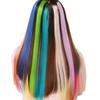 Hair Extensions Ombre Rainbow Color Strips Hairpieces Hair Clip Long Straight Hair Synthetic Hair