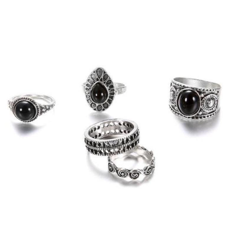 5 Stücke Vintage Hohl Tropfen Über Knuckle Frauen Stapeln Midi Ringe Set Pub Geschenk