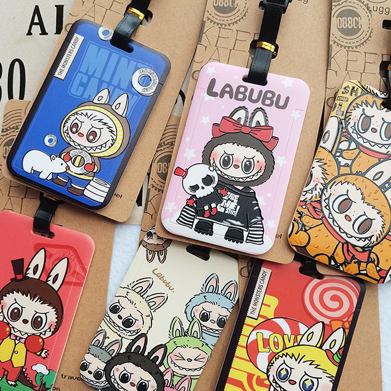 Cartoon  Labubu Travel Luggage Tags Cute Suitcase Hangings Decoration Portable Luggage Consignment Identification Tags