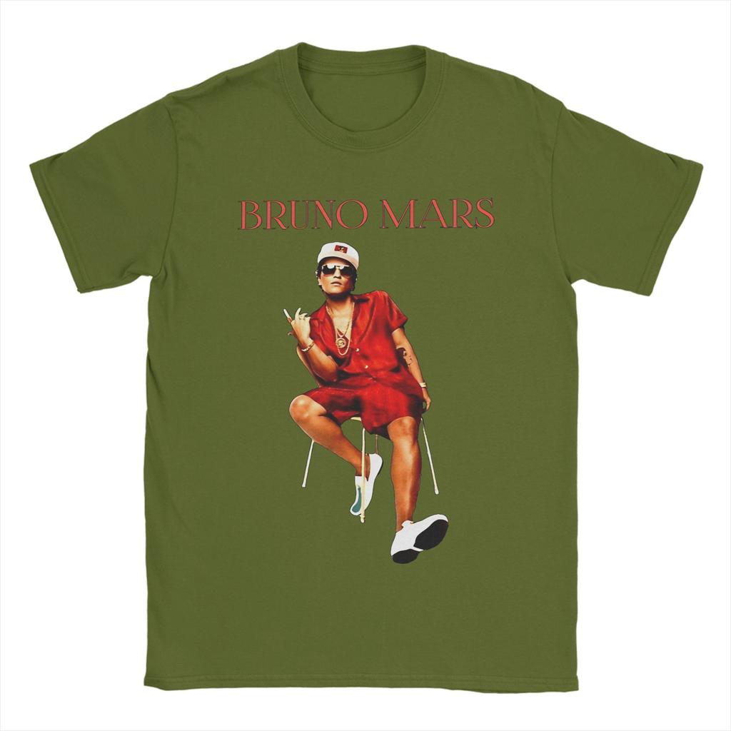 Bruno Mars Funk Pop RB Music Art T Shirt Unisexs  Pure Cotton Unique TShirts Crewneck  Tees Short Sleeve Tops Summer