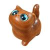 Wooden Cat Figurine Smooth Collectible Cute for Desk, Display