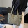 Stilvolle und schlichte Diamanttasche, Damen-Arbeitstasche, Schultertasche mit großem Fassungsvermögen, tragbare Aufbewahrungstasche für College-Studenten