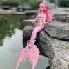 Diamond Tail Mermaid Doll Butterfly Wings, Princess Doll, Girl's Birthday Present. 13 Bjd Girl Doll Toy