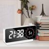 LED Digital Alarm Clock Portable Mirror for Table Home Decoration White