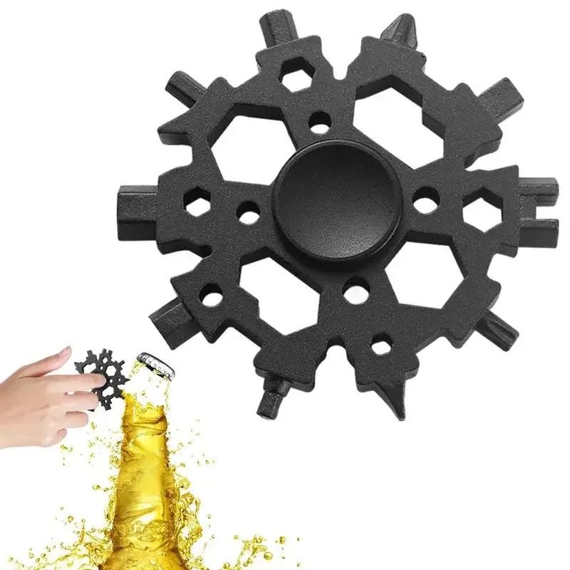 Chiave per Auto Attrezzi di Riparazione 23 in 1 Spinner da Dita Chiave Fiocco di Neve Cacciavite Manutenzione Bicicletta Strumento Tascabile Gadget Portatili