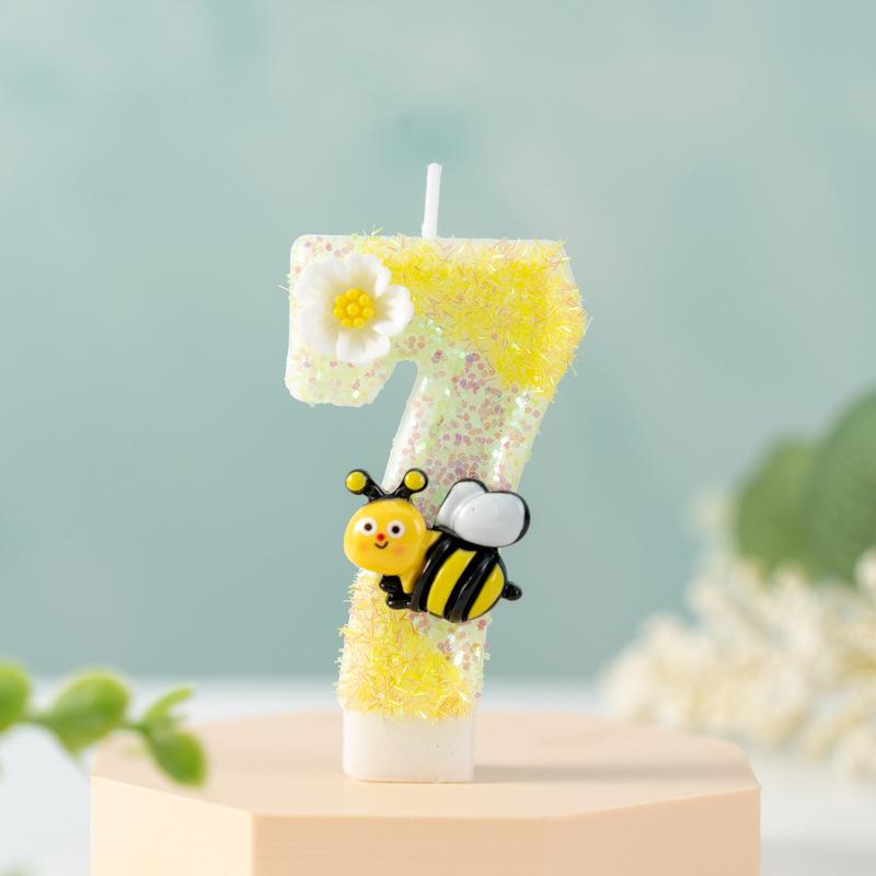 Creative Little Bee Digital Birthday Party Celebration Cake Decoration Candles 0-9 Products