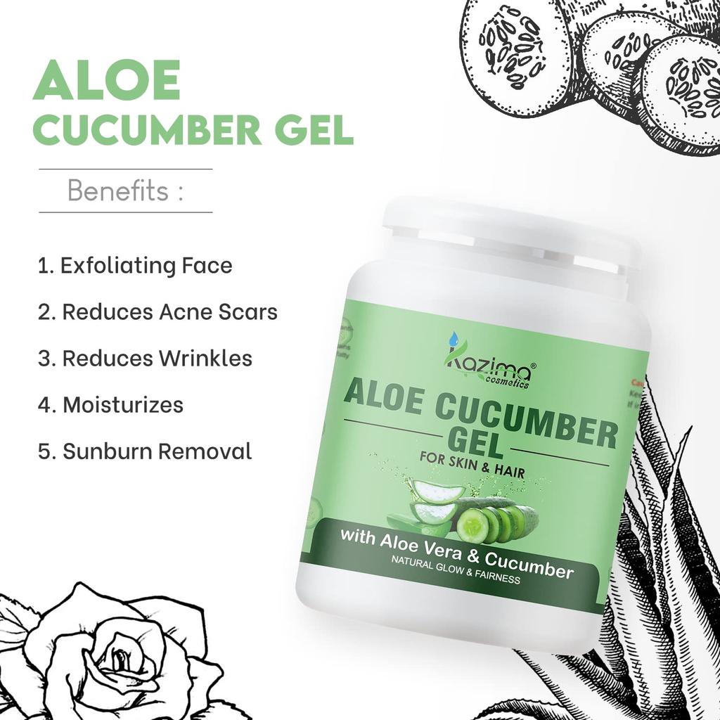 Гель с Алоэ и Огурцом (500 г), Aloe Cucumber Gel,  Kazima