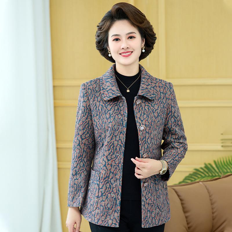 

2026 Women s Spring & Autumn Stylish Jacket for Middle-Aged and Elderly 4XL (suggested 130-145 jin)