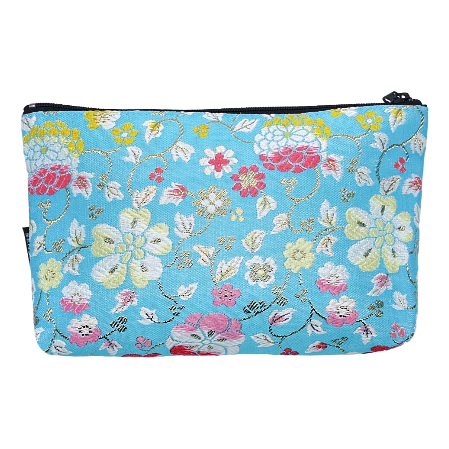 Senshishuin Nishijin Brocade Pouch Sky Blue Chunli (Lined) (Small)