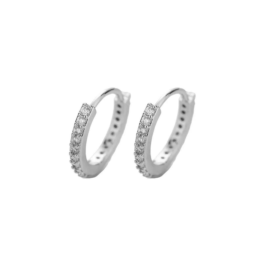 Korean Trendy Hoop Earrings: Elegant Rhinestone Studs for Autumn/Winter